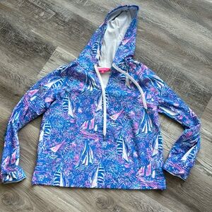 Lilly Pulitzer Kiawah pull over hoodie  medium Boca blue Sailabration NWOT